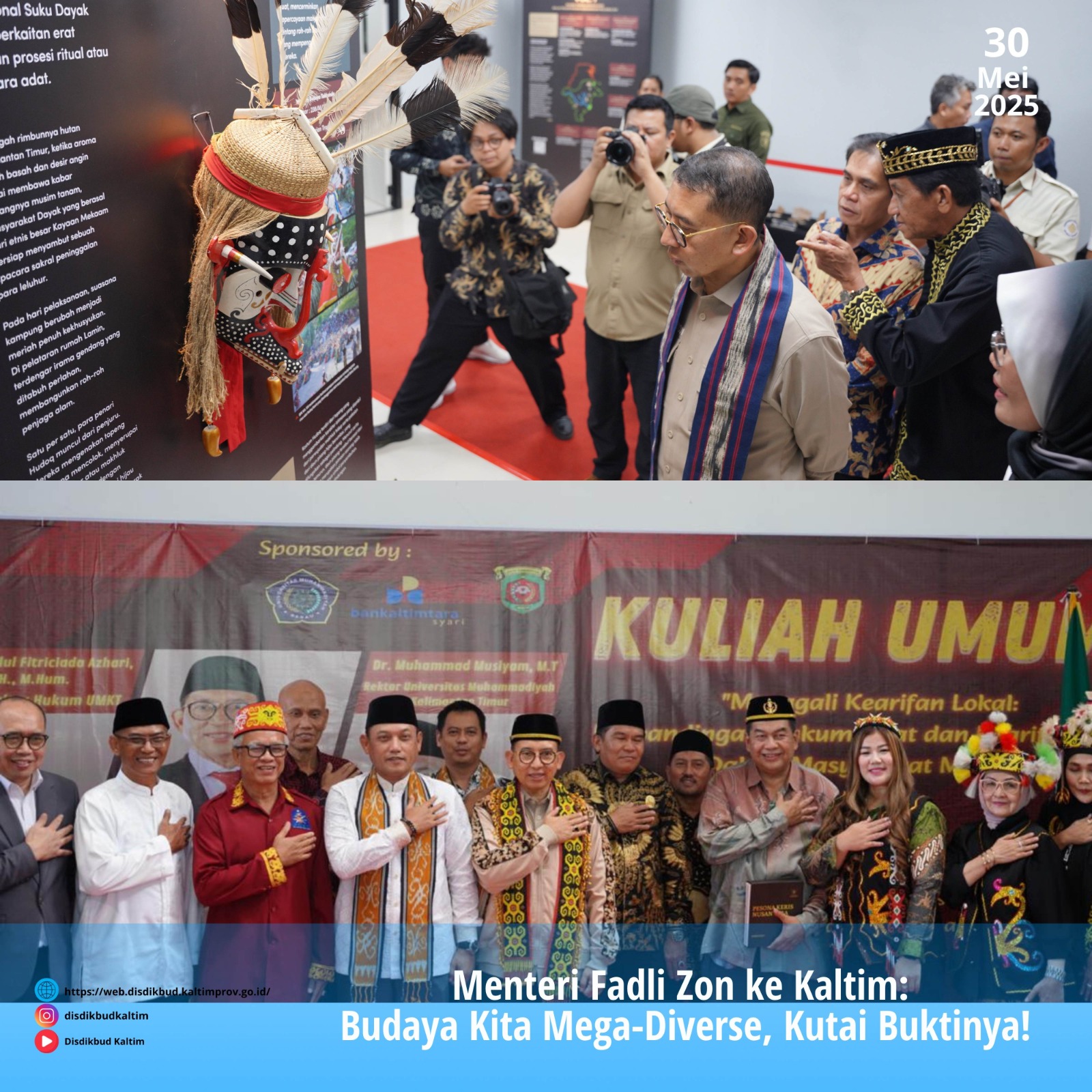 Menteri Fadli Zon ke Kaltim: Budaya Kita Mega-Diverse, Kutai Buktinya!