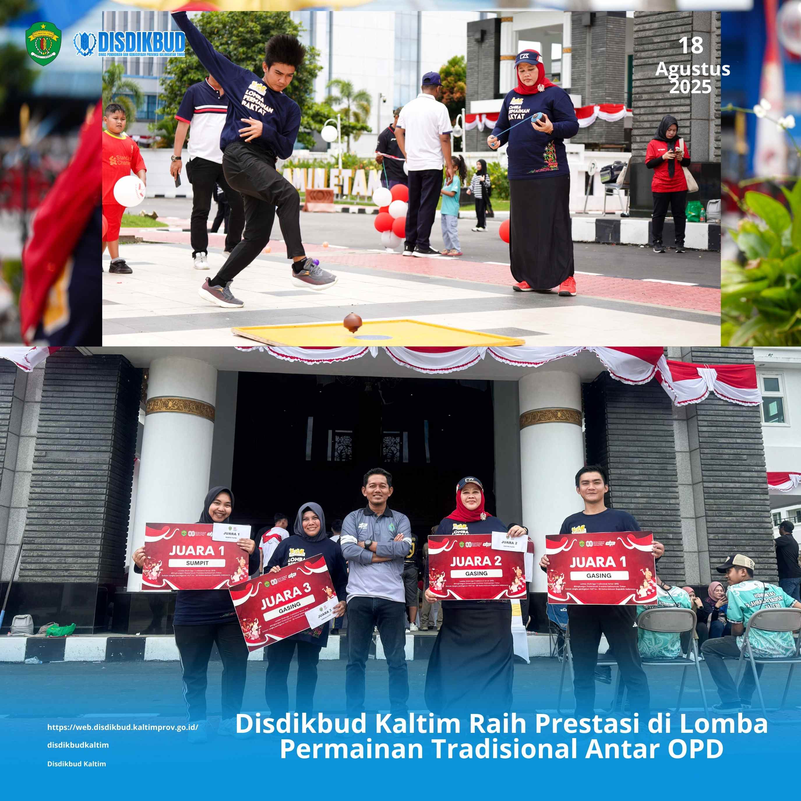 Disdikbud Kaltim Raih Prestasi di Lomba Permainan Tradisional Antar OPD