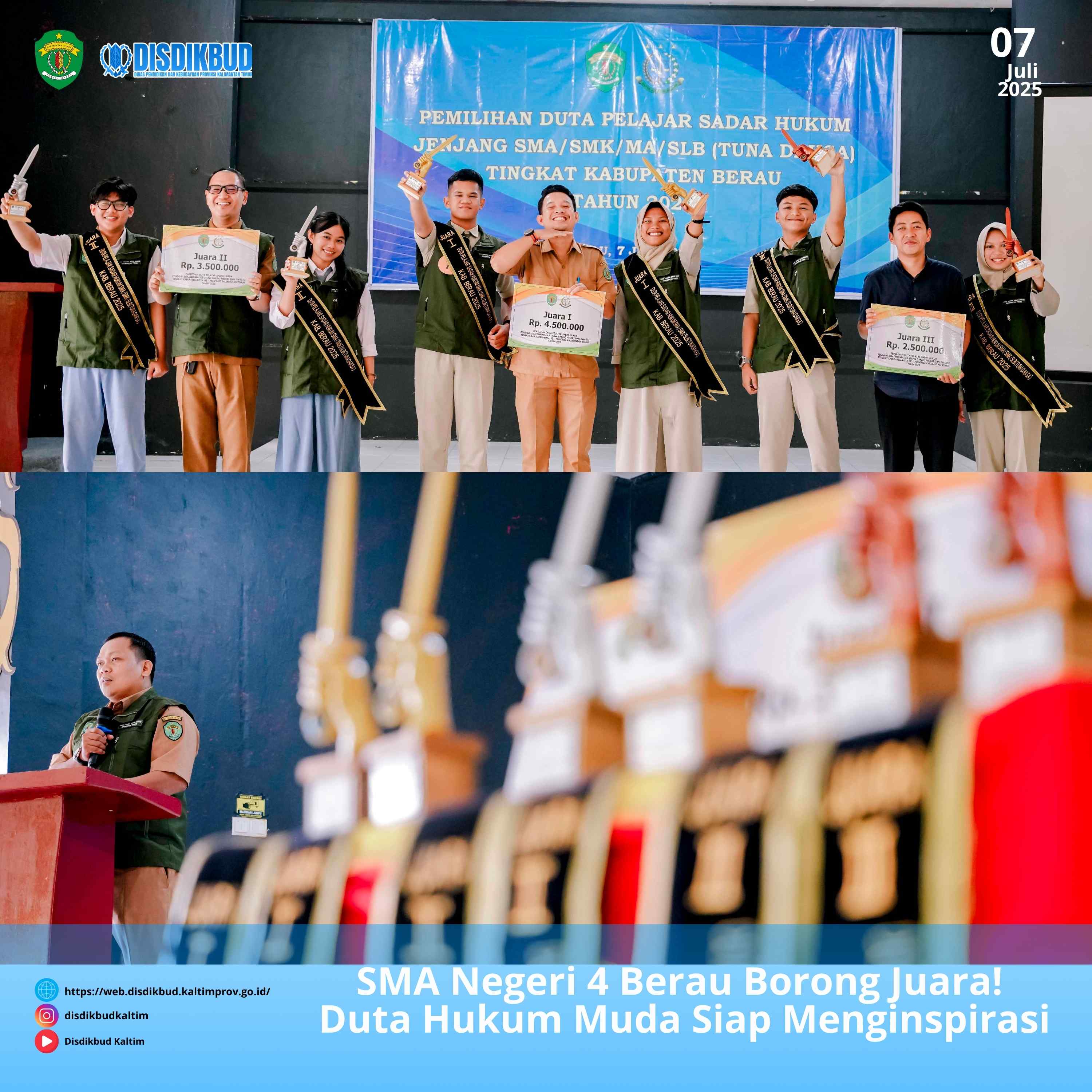 SMA Negeri 4 Berau Borong Juara! Duta Hukum Muda Siap Menginspirasi