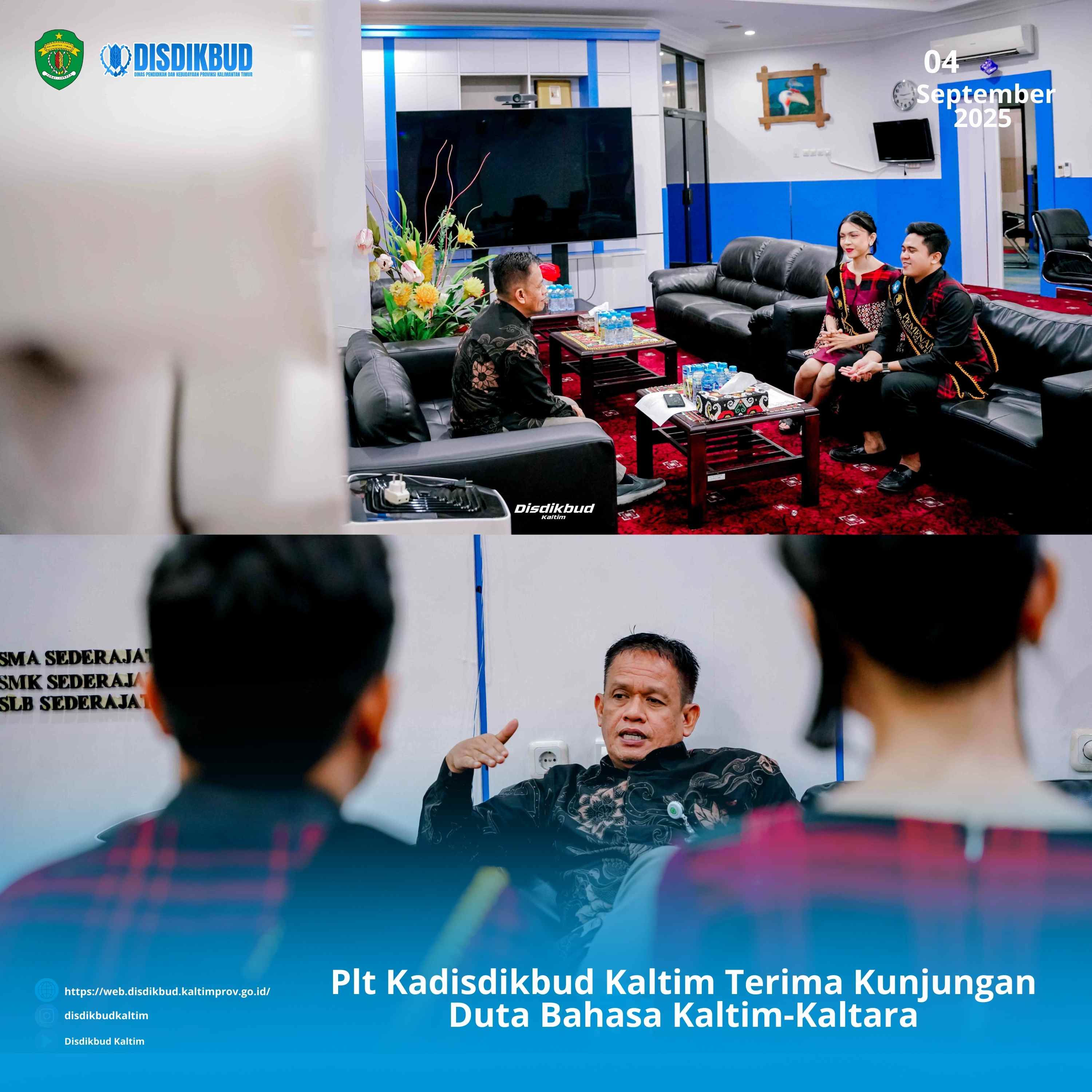 Plt Kadisdikbud Kaltim Terima Kunjungan Duta Bahasa Kaltim-Kaltara