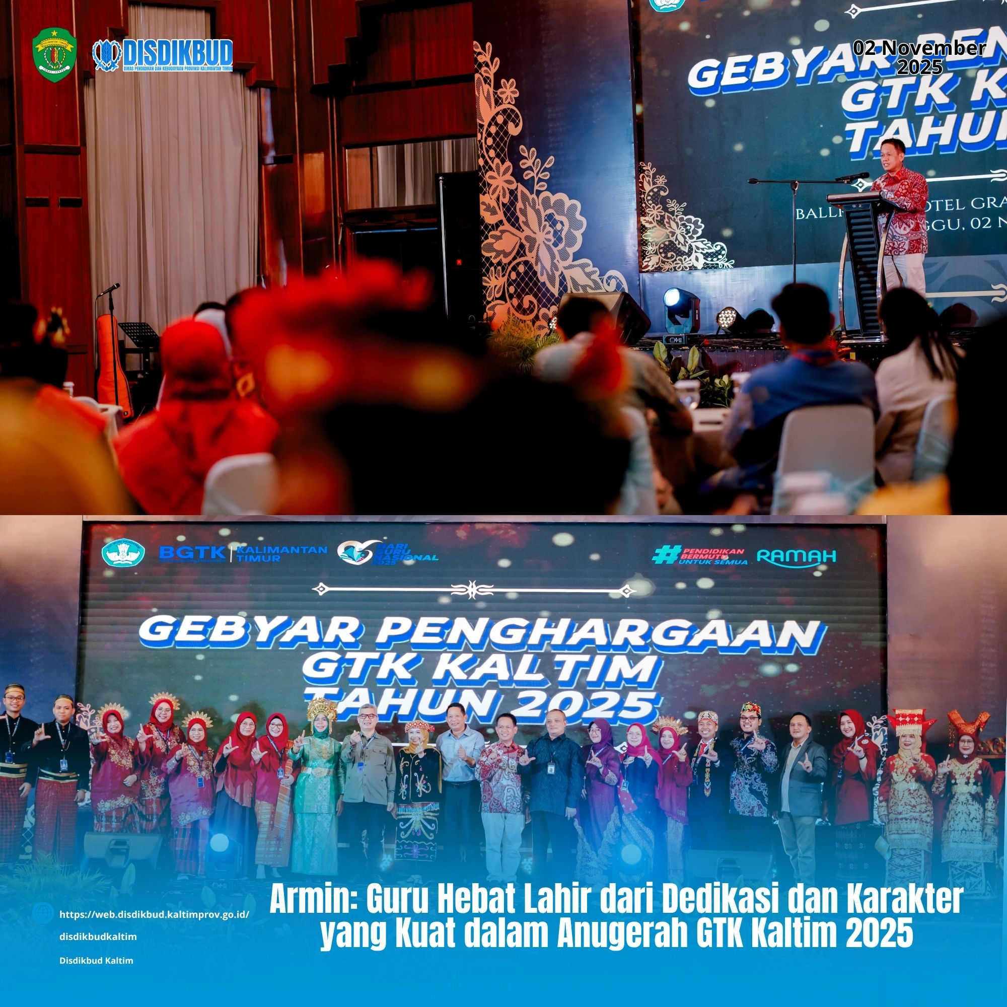 Armin: Guru Hebat Lahir dari Dedikasi dan Karakter yang Kuat dalam Anugerah GTK Kaltim 2025