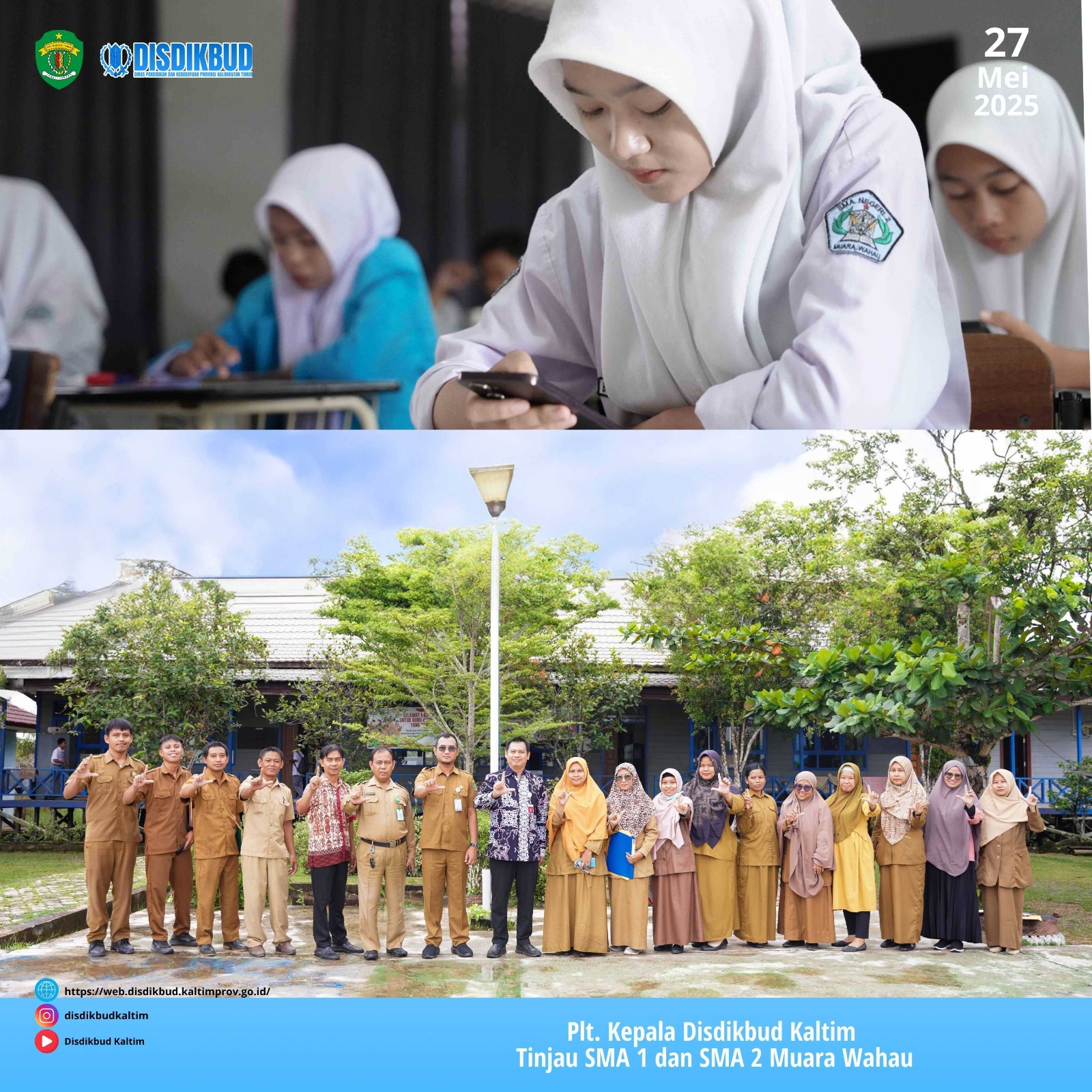 Plt. Kepala Disdikbud Kaltim Tinjau SMA 1 dan SMA 2 Muara Wahau