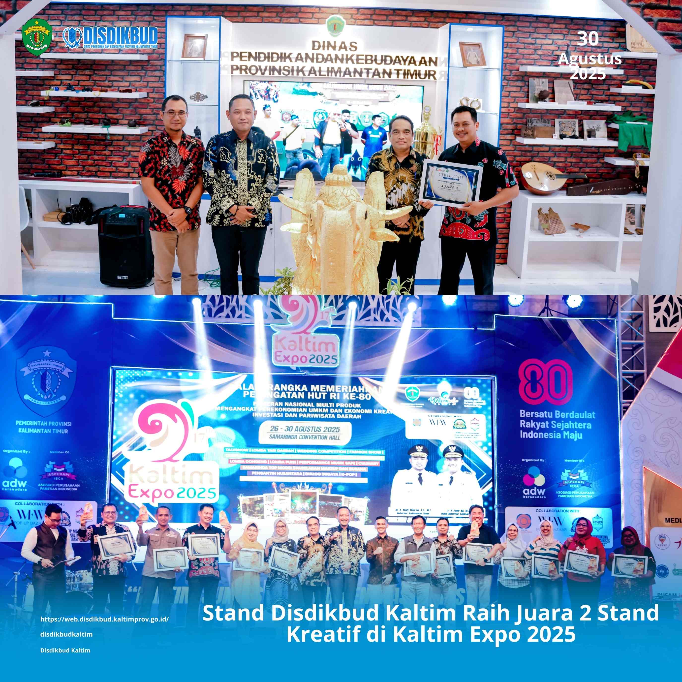 Stand Disdikbud Kaltim Raih Juara 2 Stand Kreatif di Kaltim Expo 2025