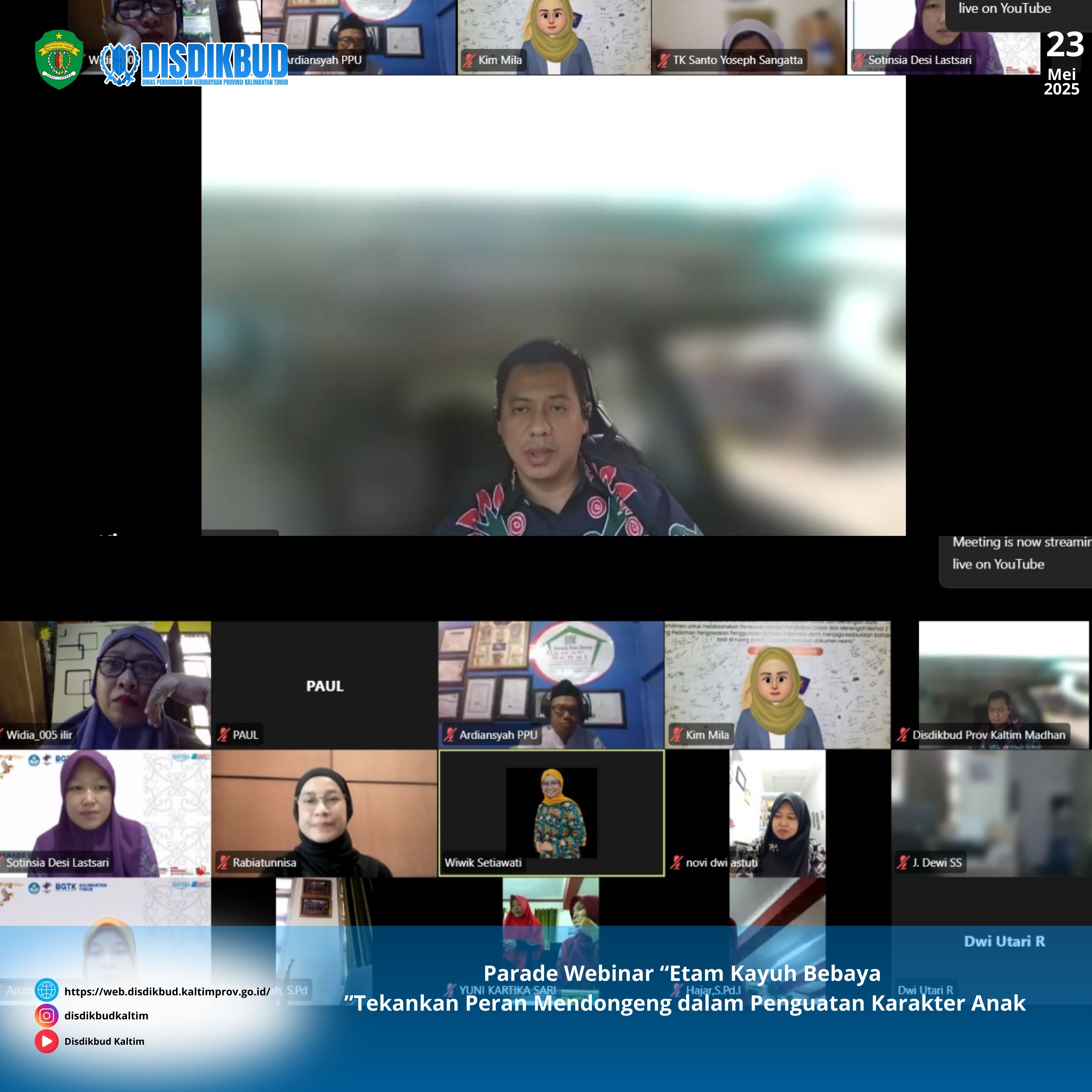 Parade Webinar “Etam Kayuh Bebaya”Tekankan Peran Mendongeng dalam Penguatan Karakter Anak