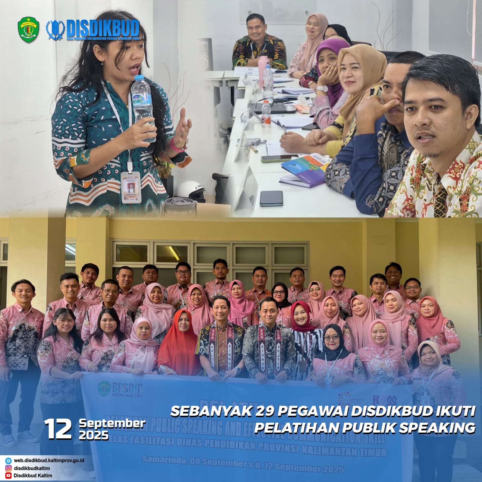 Sebanyak 29 Pegawai Disdikbud Ikuti Pelatihan Publik Speaking