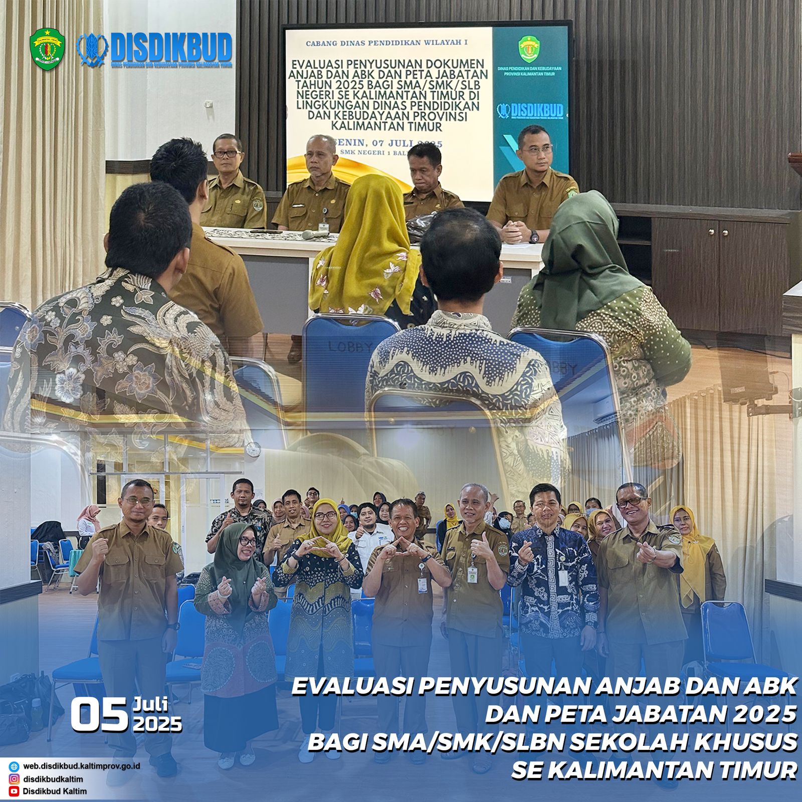 Operator SMA/SMK/SLB se derajat di Wilayah Cabang Dinas Pendidikan Wilayah I Ikuti Evaluasi Penyusunan Anjab, ABK dan Peta Jabatan