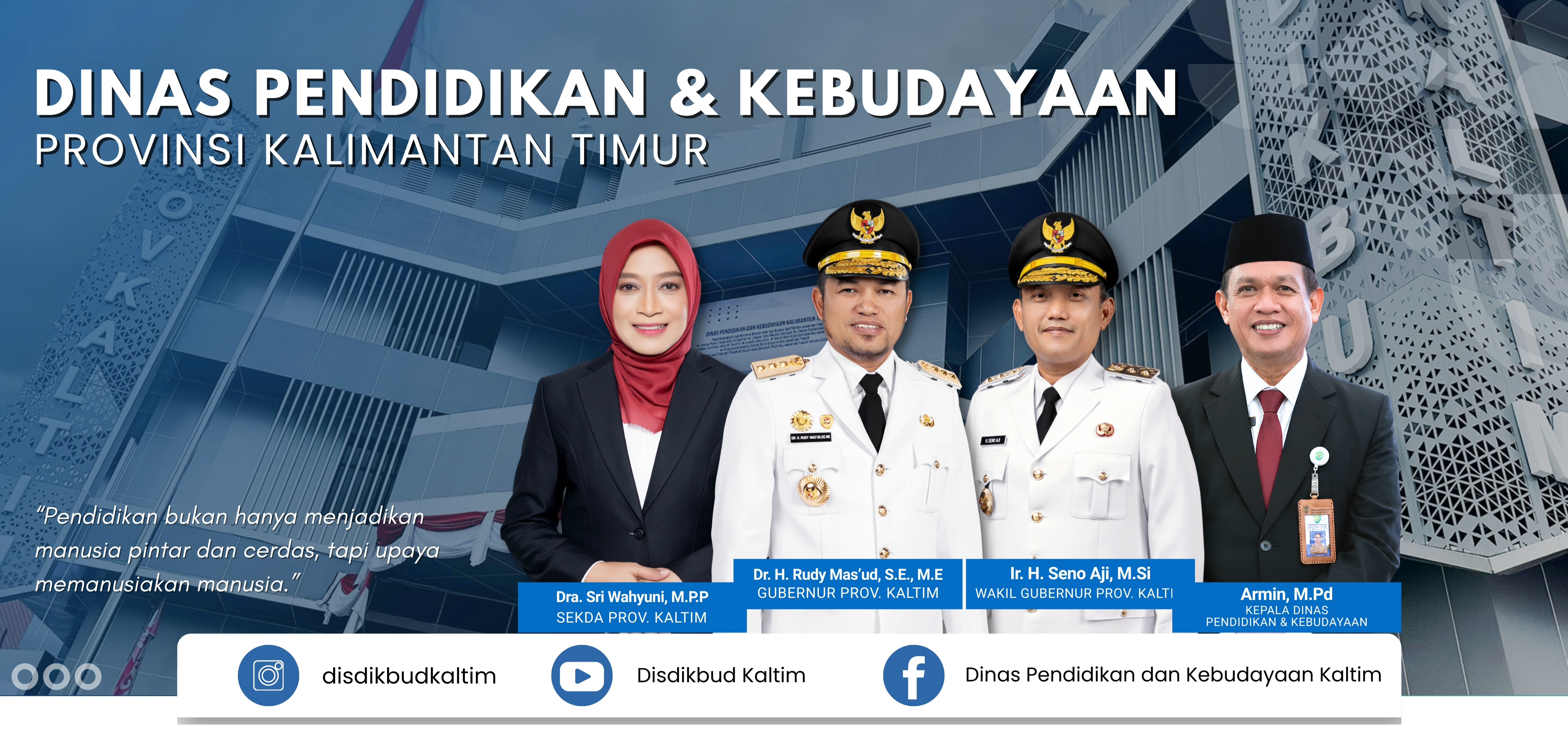Dinas Pendidikan dan Kebudayaan Provinsi Kalimantan Timur bersama Gubernur, Sekretaris Daerah, dan Wakil Gubernur Kalimantan Timur