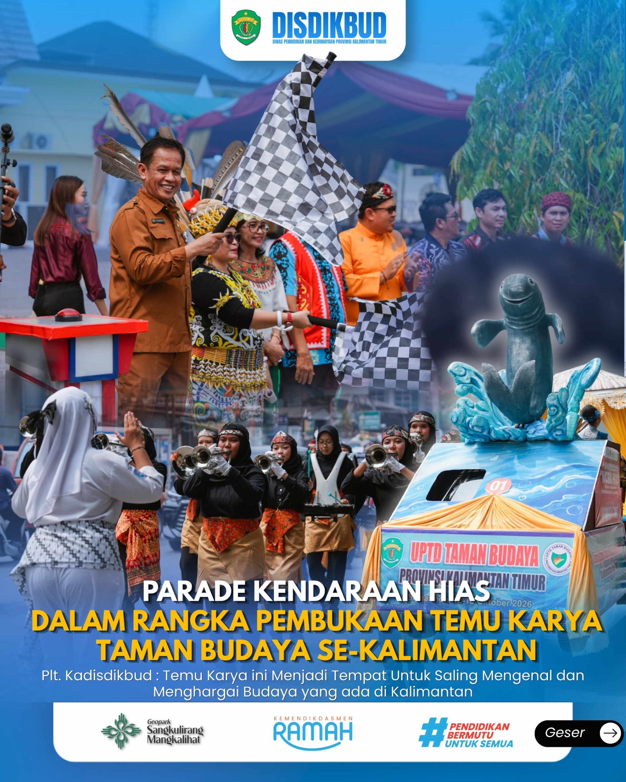 Parade Budaya Temu Karya Taman Budaya Regional Kalimantan 2026, Momentum Rawat Tradisi dan Perkuat Persatuan