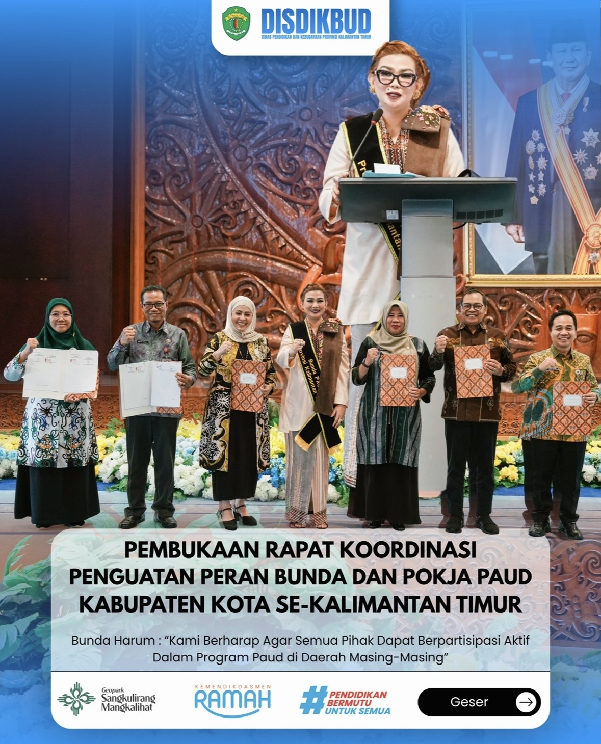 Rapat Koordinasi Penguatan Bunda dan Pokja PAUD Kabupaten/Kota Se-Kalimantan Timur