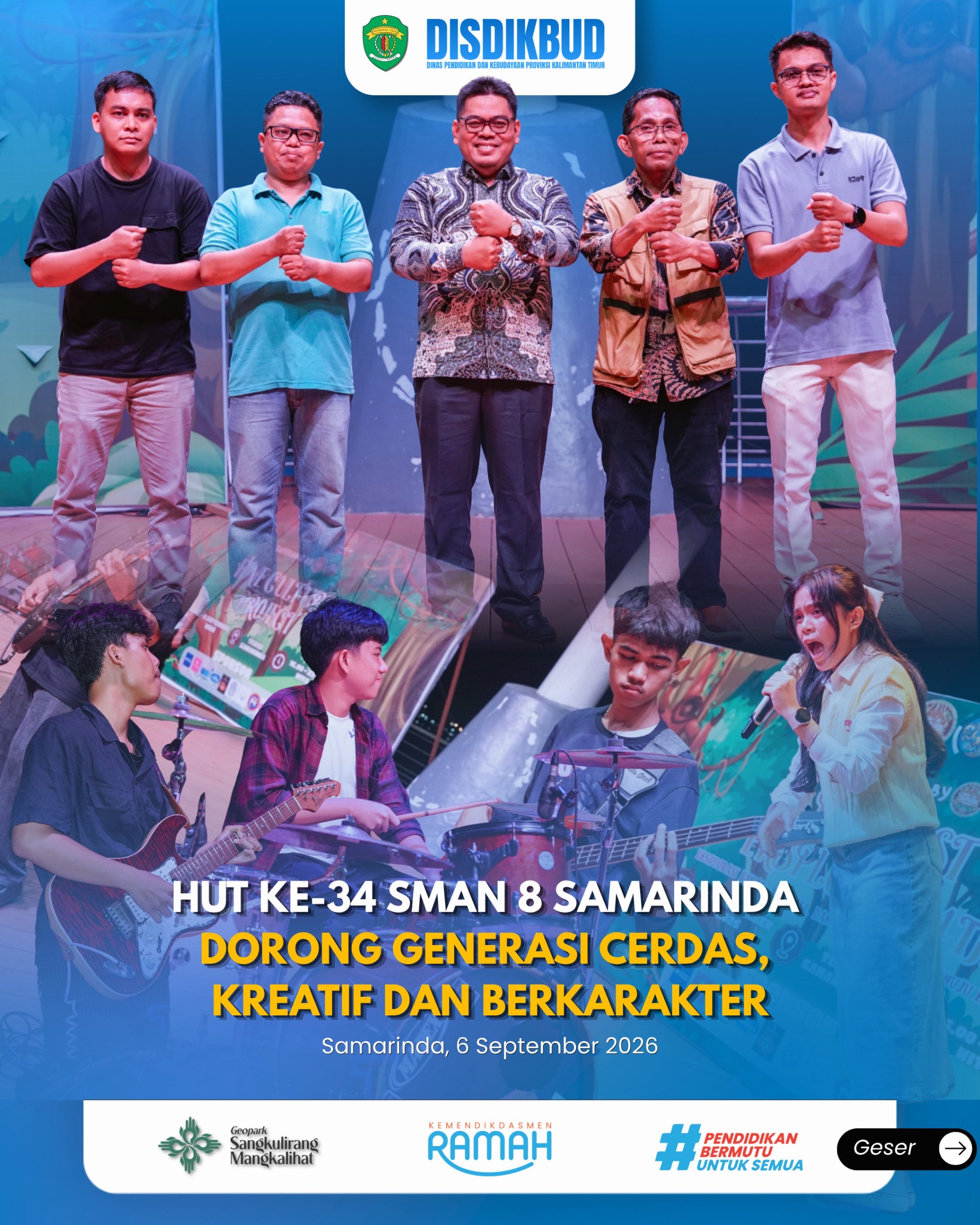HUT Ke-34 SMAN 8 Samarinda Dorong Generasi Cerdas Kreatif dan Berkarakter